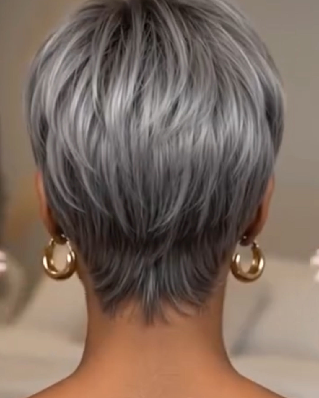 Salt & Pepper Short Wig Bob Straight Hair