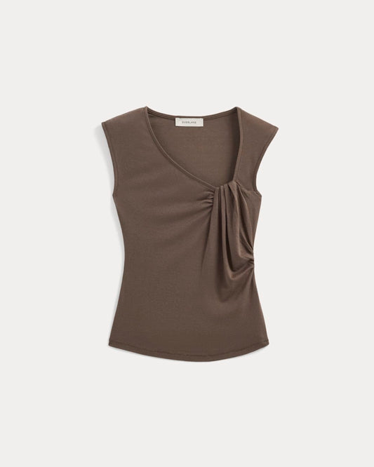 Asymmetrical Top in Butterluxe | Deep Taupe