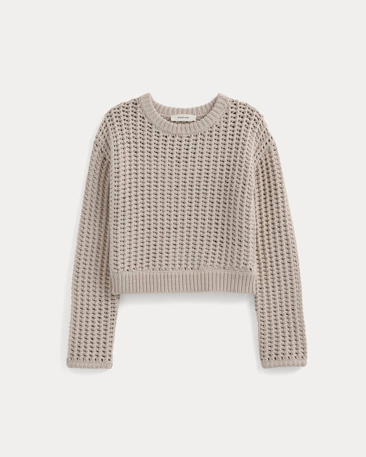 Open-Knit Crew in Elevated Cotton | Peyote
