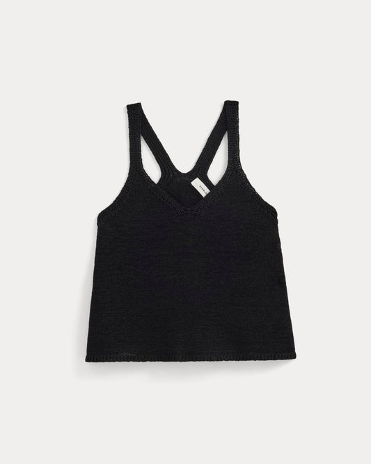 Racerback V-Neck Sweater | Black