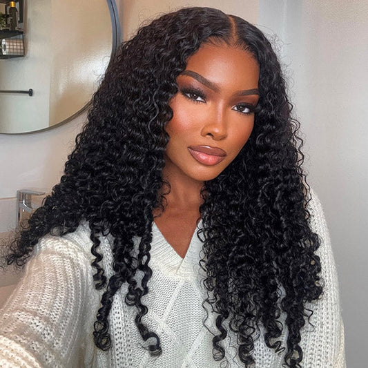 Burmese Curly Glueless Wig Bleached Knots 13x4 13x6 HD Lace Front Wear Go Wig With Flexible Fit Drawstring