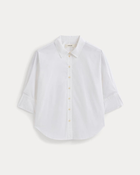 Cuff Detail Shirt in Lightweight Cotton | White