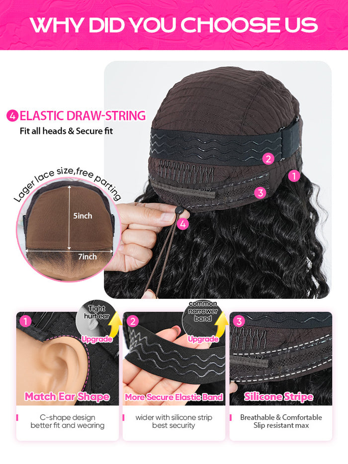 Pre-bleached Wear Go Glueless Wig 7x5 Pre-cut HD Lace Burmese Curly Human Hair