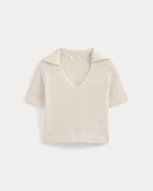 Open Collar Polo | Bone