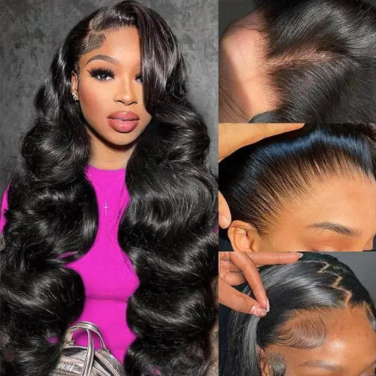 220% Density Curly Hair Wigs HD Transparent 13x6 Lace Front Wigs Brazilian Deep Curly Pre Plucked Human Hair Wigs Deep Wave Lace Frontal Wigs For Women
