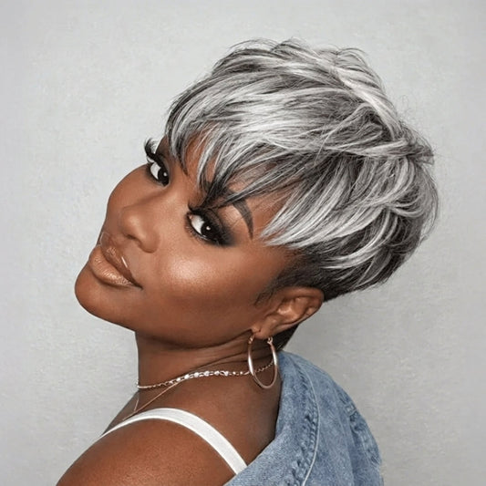 Pixie Style Salt And Pepper Topper