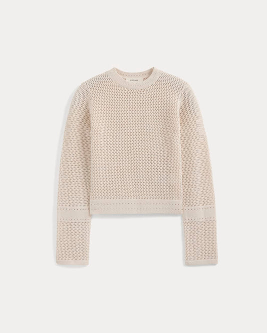 Open Knit Long-Sleeve Crew in Everyday Cotton | Canvas