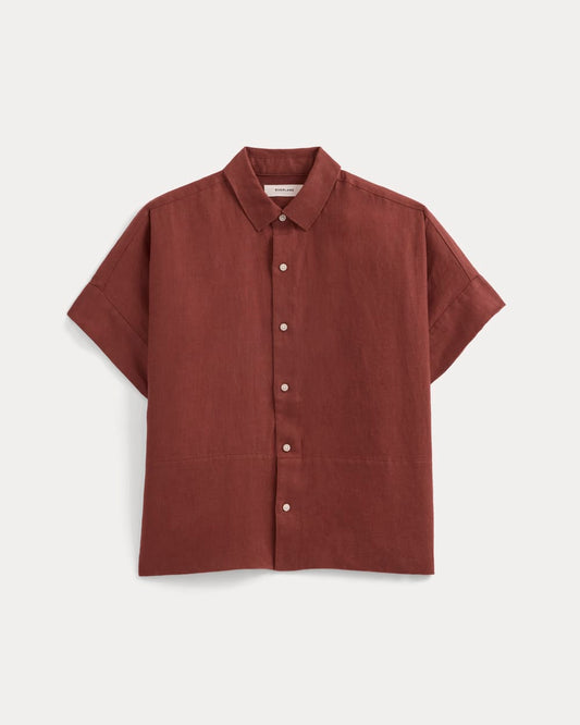 The Boxy Shirt in Linen | Henna Red
