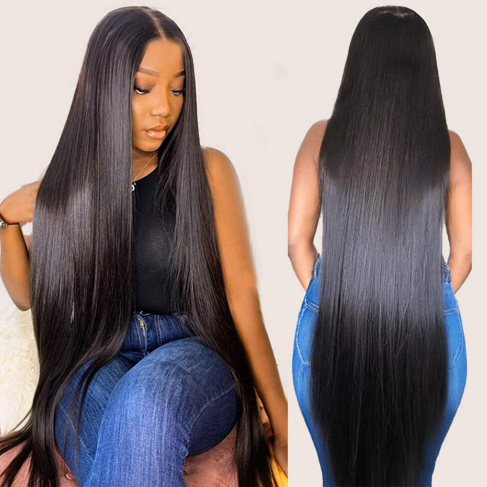 13x6 Glueless Wig Straight With Drawstring 100% Human Hair Wig