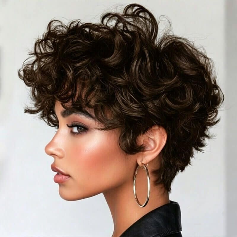 3 Seconds Wear Pixie Cut Wig Human Hair Glueless Short Curly Wig Pre Plucked