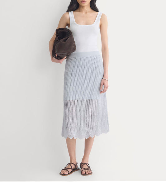 Lace-Knit Midi Skirt | Skywriting