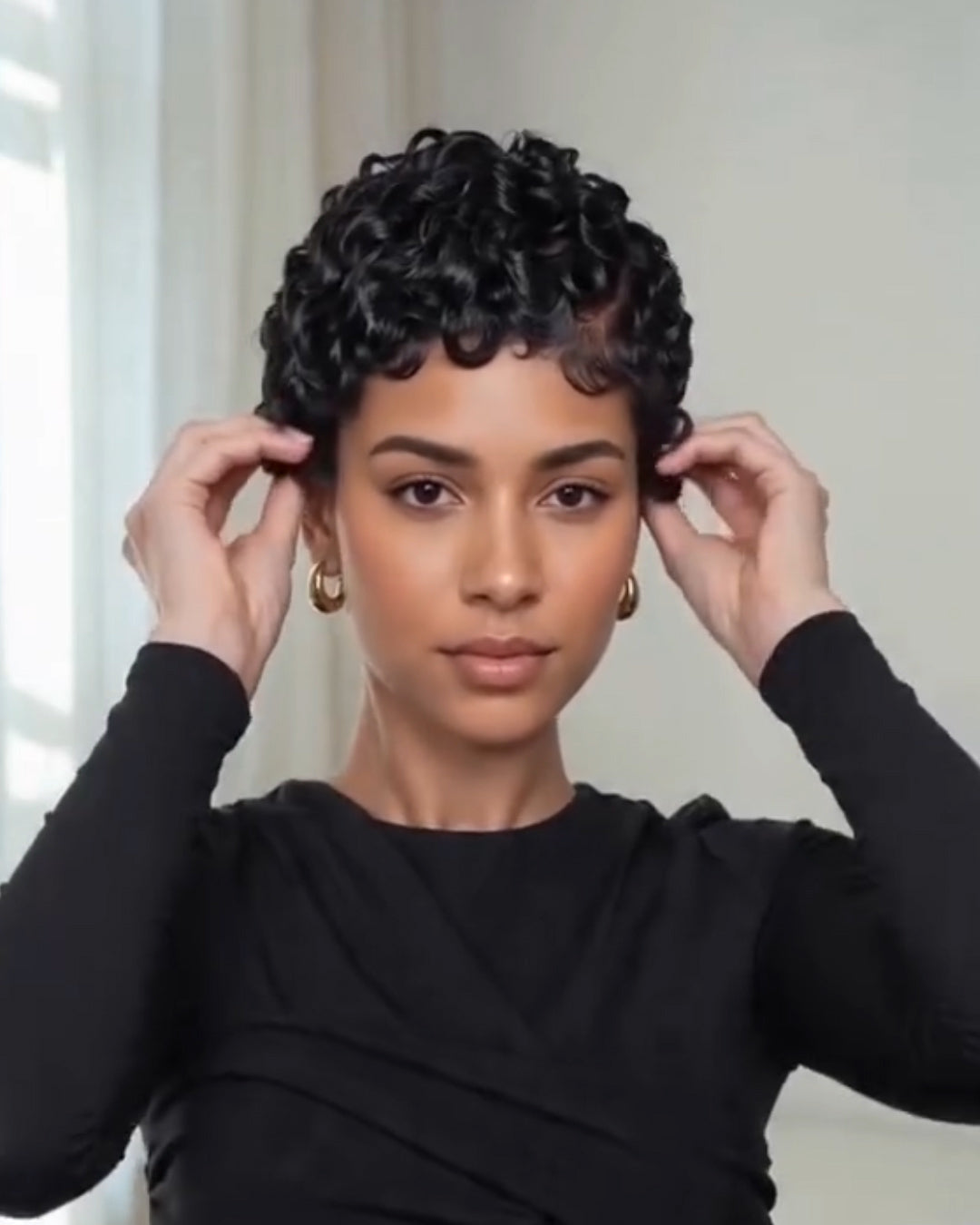 Cut Egg Wavy Curly Bomb Short Pixie