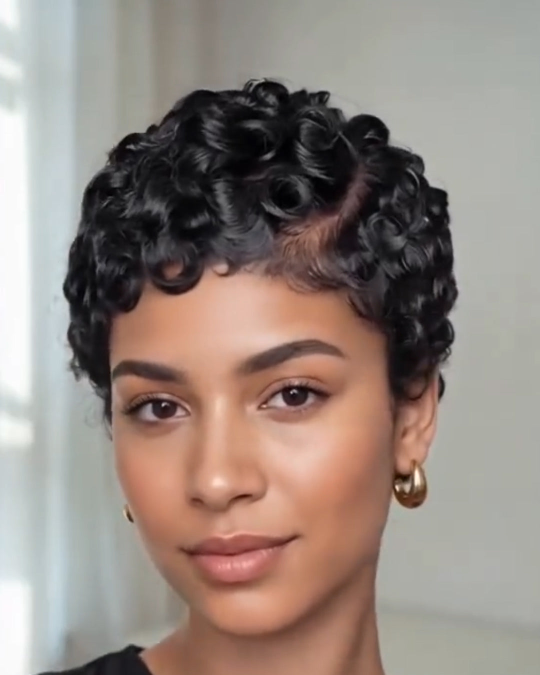 Cut Egg Wavy Curly Bomb Short Pixie