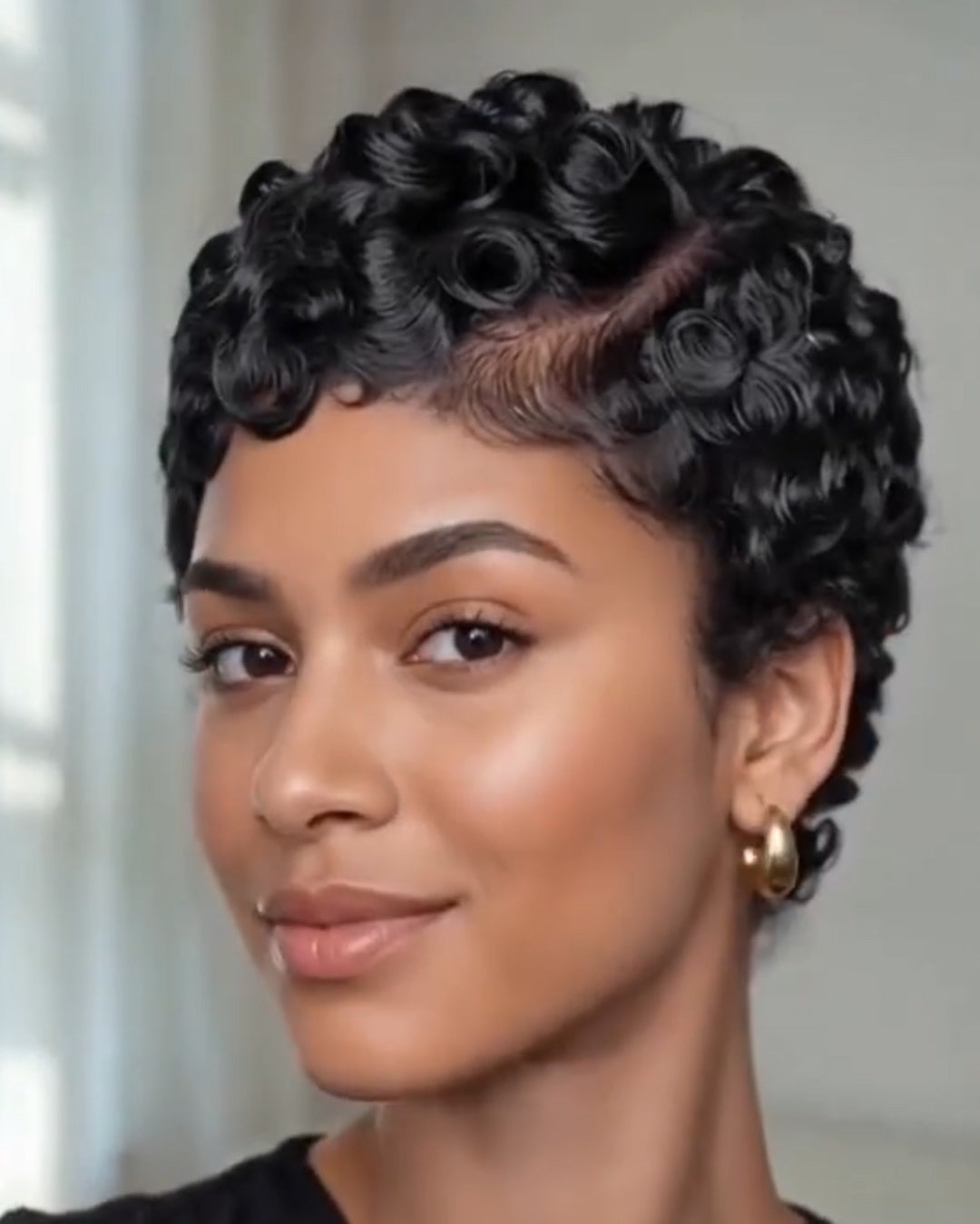 Cut Egg Wavy Curly Bomb Short Pixie