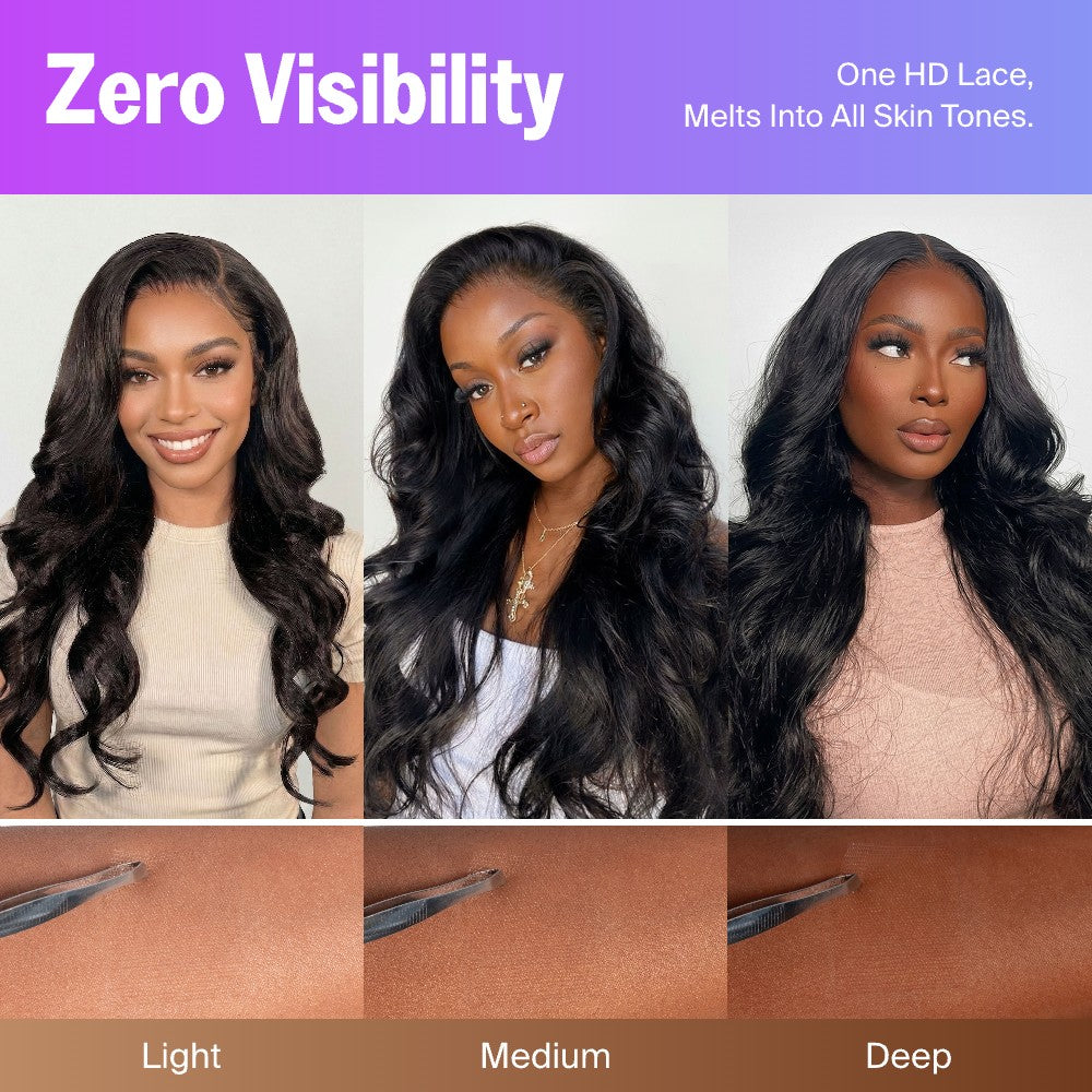 13x6 Glueless Lace Front Wig HD Transparent Lace Body wave Wig