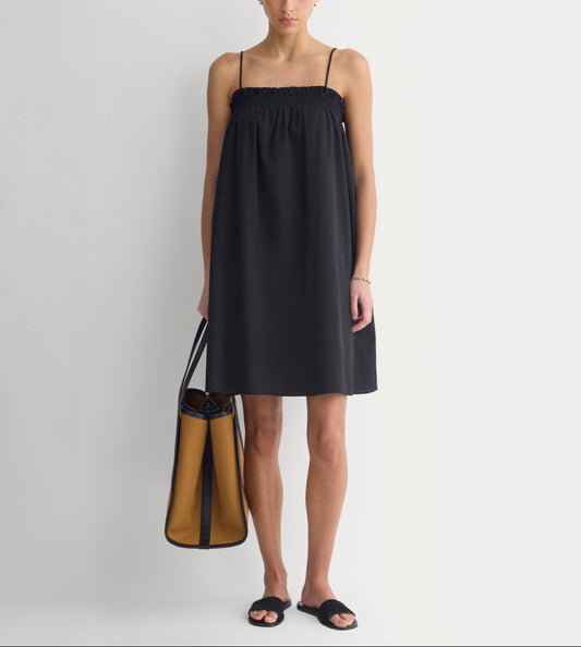 Gauze Smocked Dress | Black