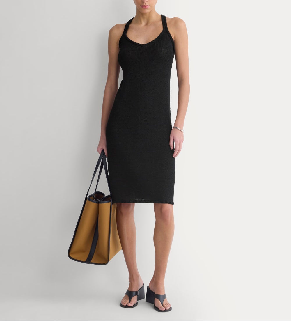 Sweater Racerback Midi Dress | Black