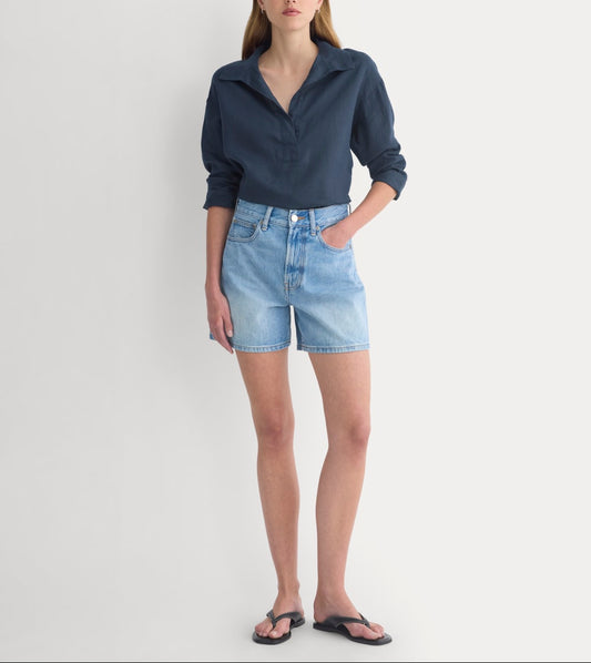 Way-High® A-Line Denim Short | Light Indigo