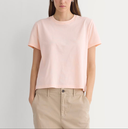 The Box-Cut Tee in Essential Cotton | Pale Peach | No Pocket