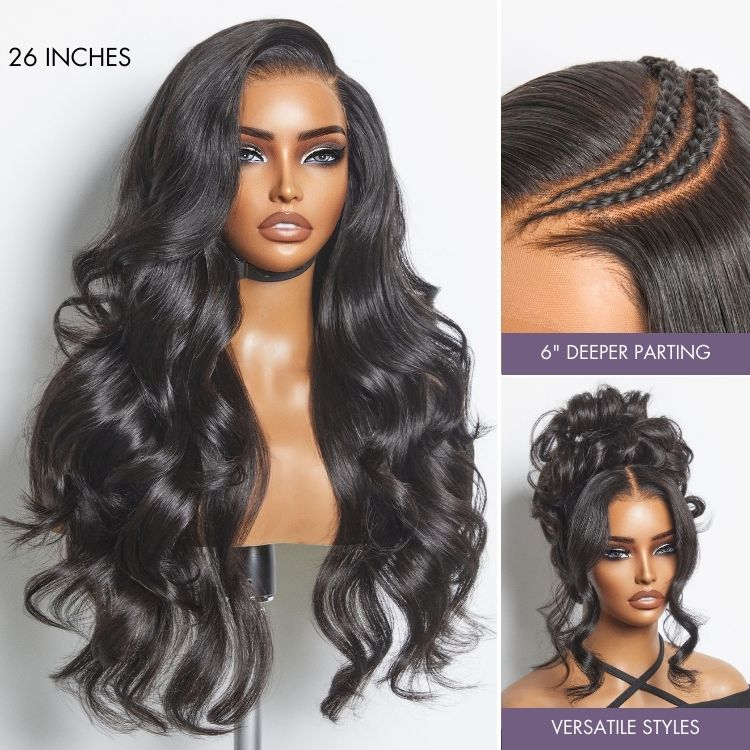 Glueless 7x6 Closure HD Lace Loose Body Wave Long Wig Pre-Cut Lace
