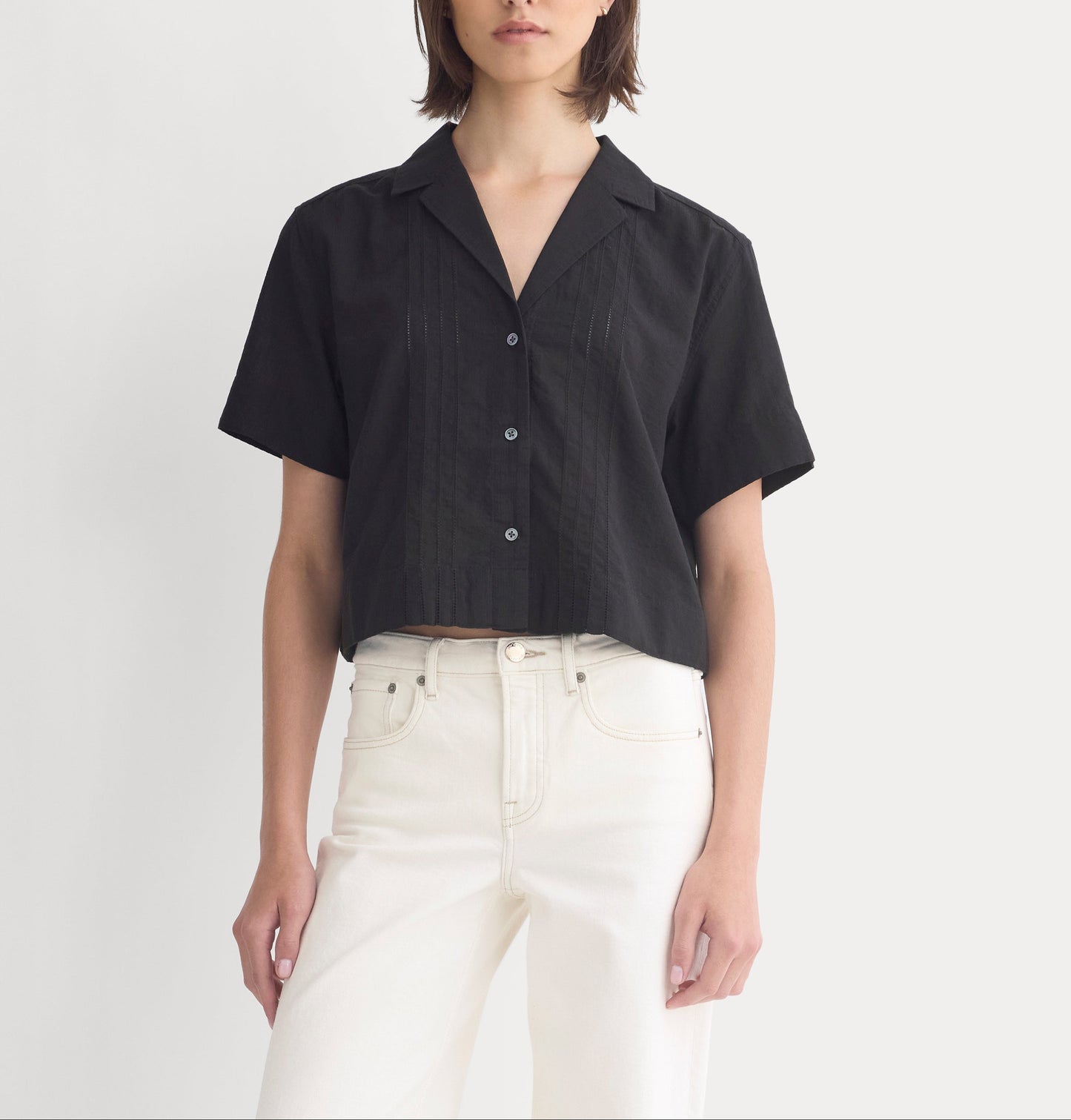 Cotton Gauze Resort Shirt | Black