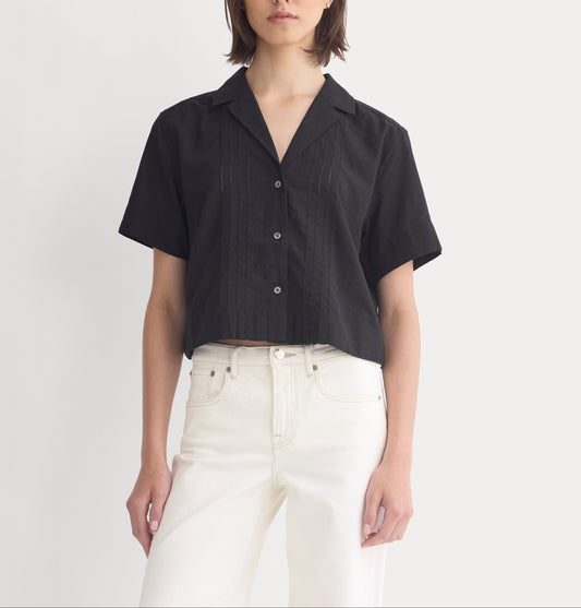 Cotton Gauze Resort Shirt | Black