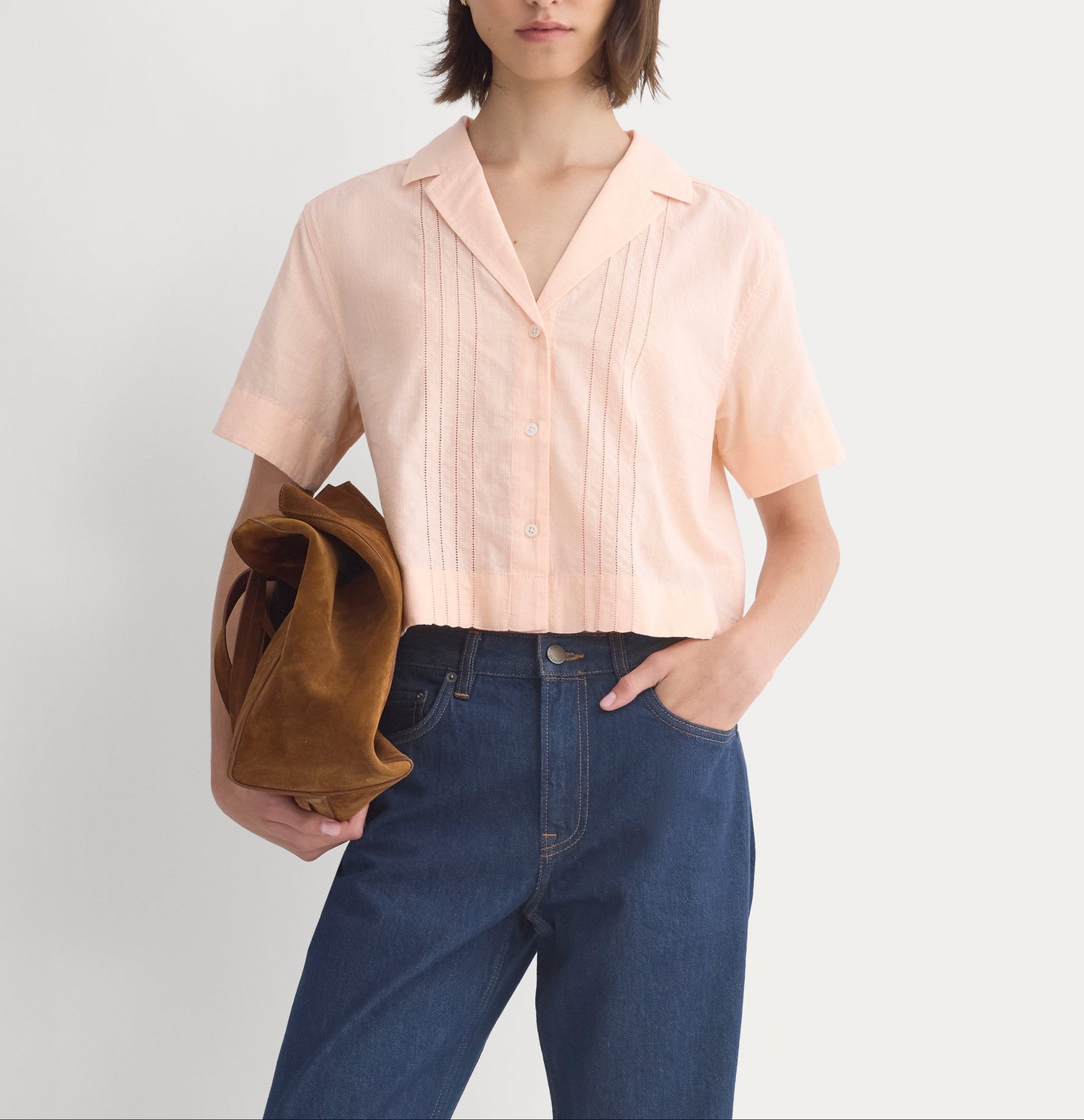 Cotton Gauze Resort Shirt | Pale Peach
