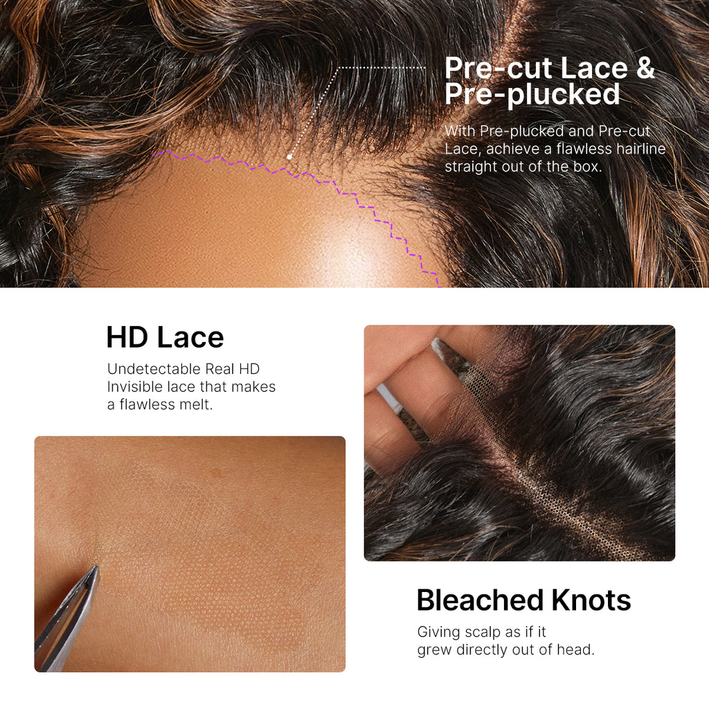 Water Wave Pixie Cut Water Wave Glueless Minimalist HD Lace Short Curly Wig