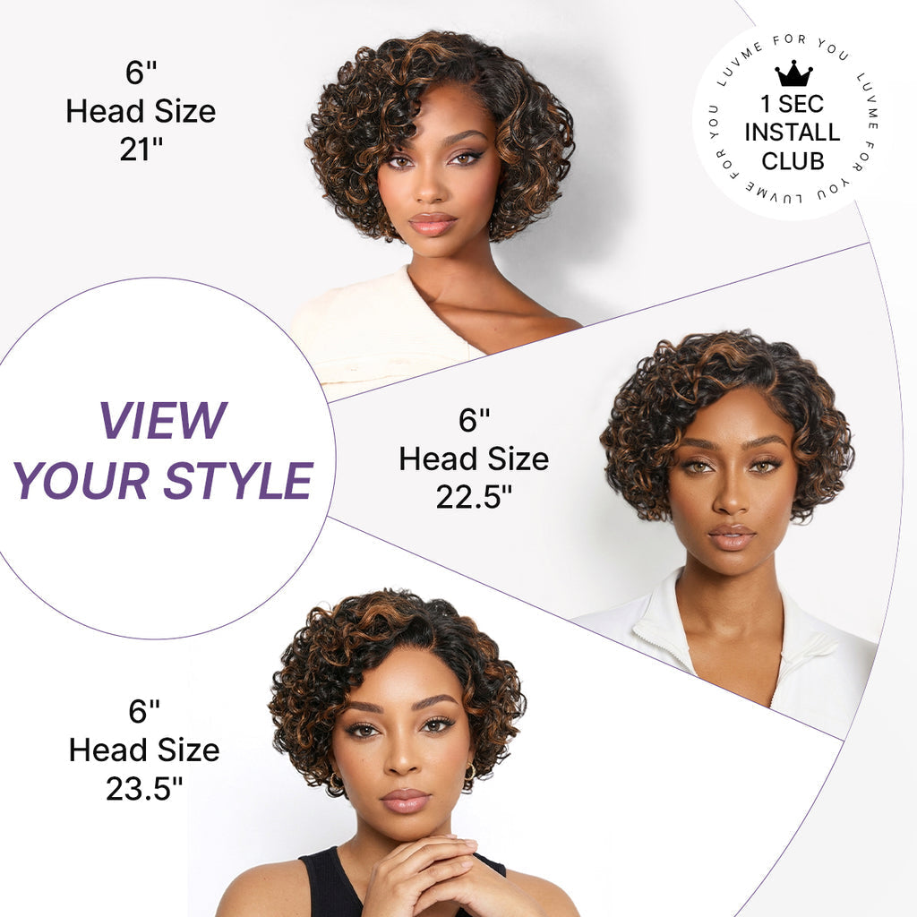 Water Wave Pixie Cut Water Wave Glueless Minimalist HD Lace Short Curly Wig