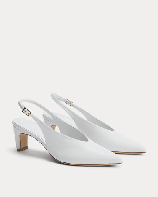 Pointed-Toe Slingback Heel | Snow