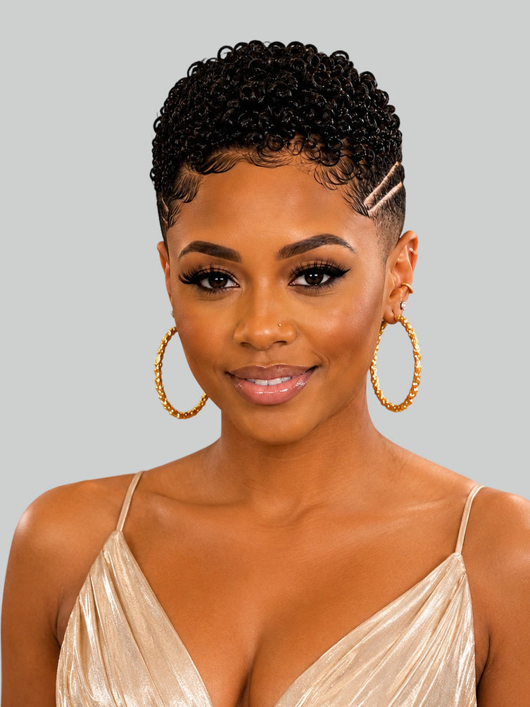 Pixie wig Afro curly 6 inches Multiple colors