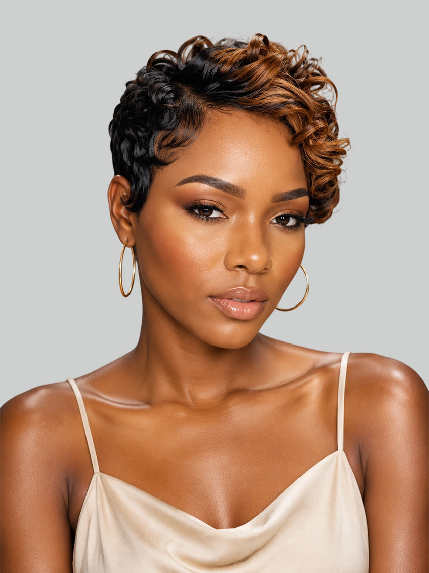Loose Curly Wig High Light Multi Color