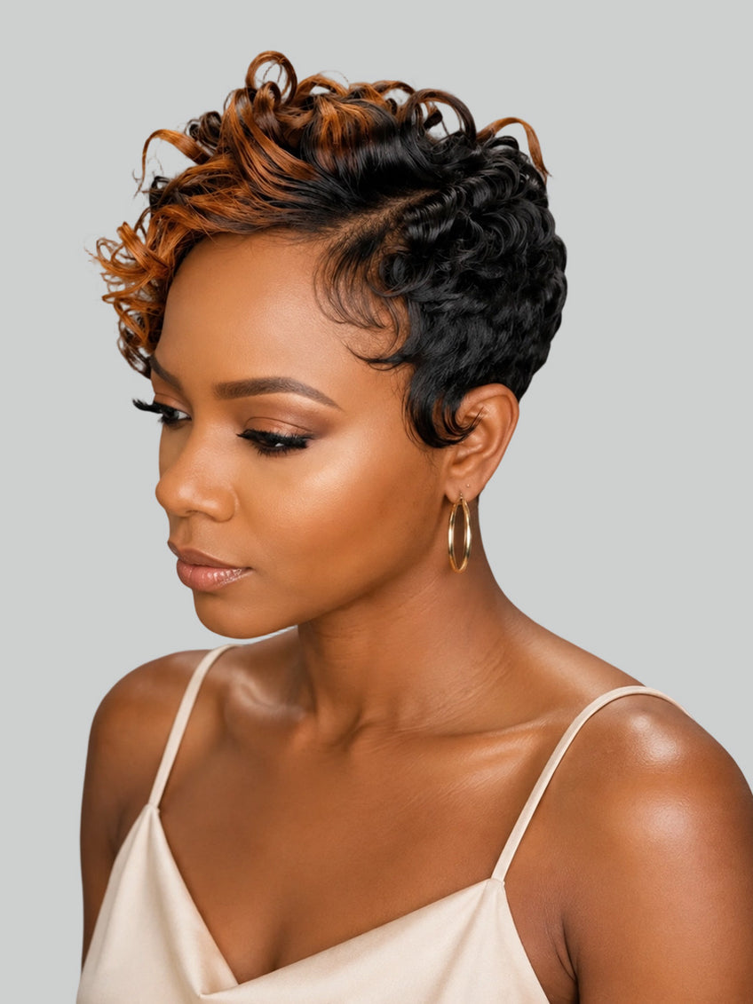 Loose Curly Wig High Light Multi Color