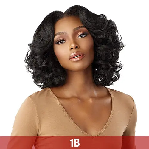 13x6 HD Lace Front Wig, Kinky Body Wave 14", Glueless Synthetic Hair with Kinky Edge, Synthetic Lace Wigs, Frontal Lace Wigs
