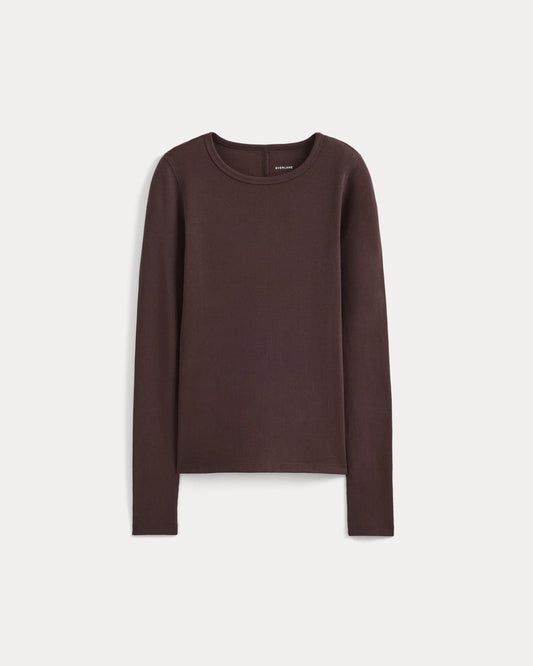 The Luxe Rib Long-Sleeve Crew | Coffee Bean