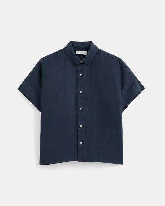 The Boxy Shirt in Linen | Navy