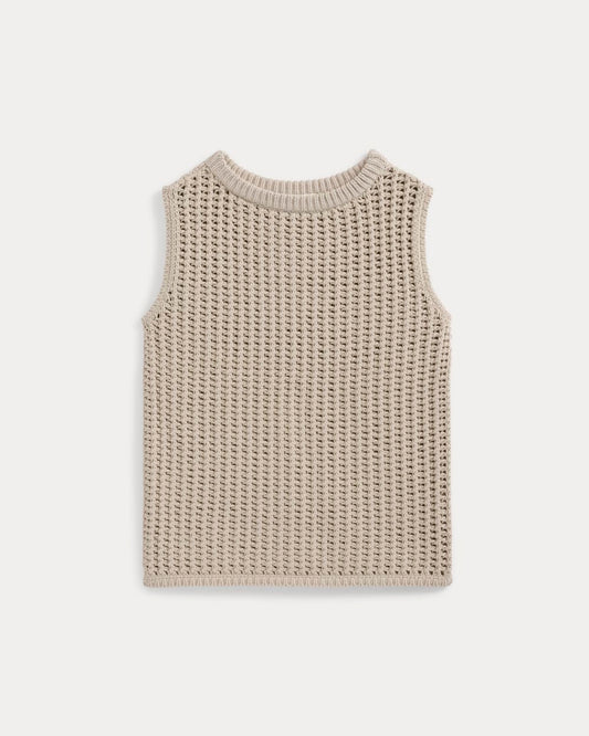 Open-Knit Tunic Vest in Elevated Cotton | Peyote