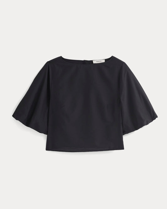 Bubble-Sleeve Top | Black