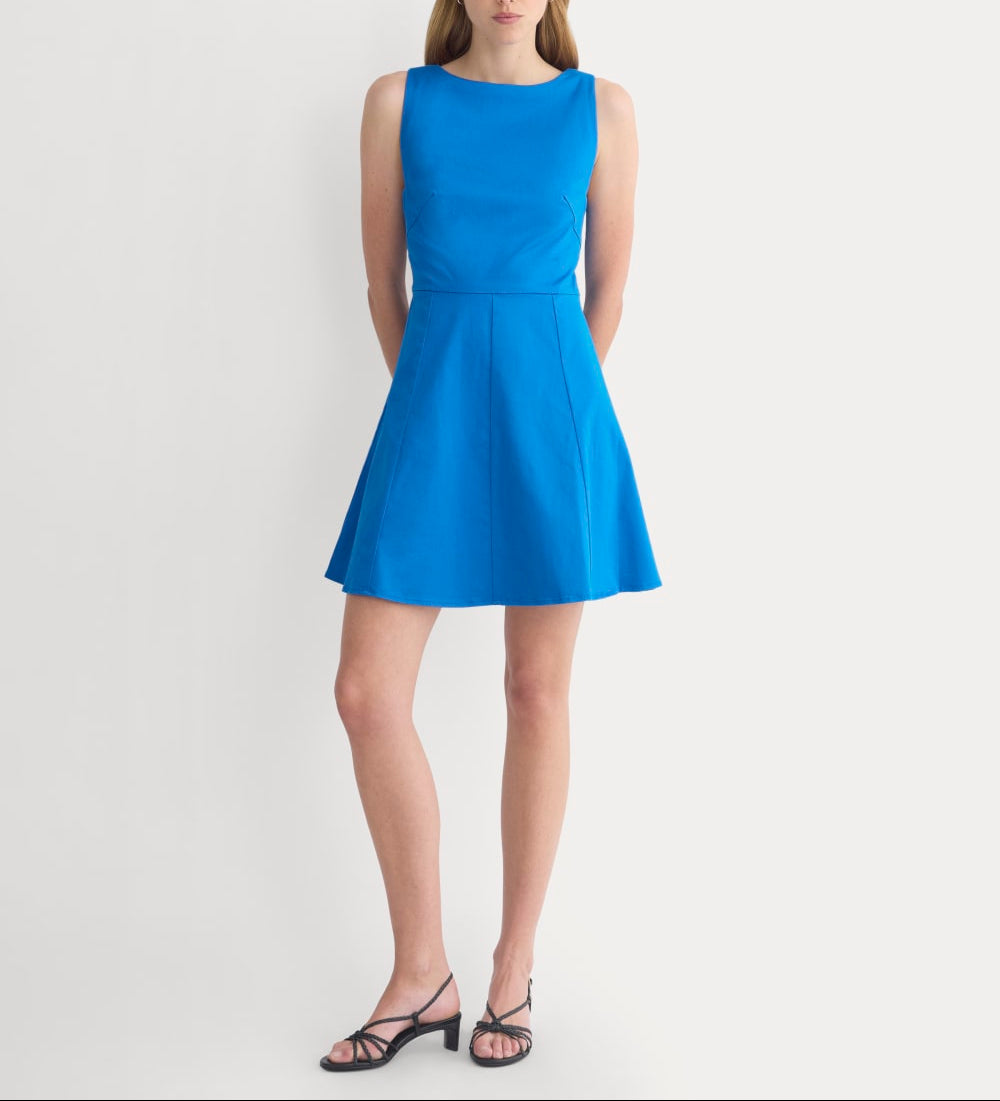 Seamed Open-Back Mini Dress | Imperial Blue