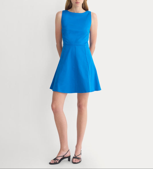 Seamed Open-Back Mini Dress | Imperial Blue