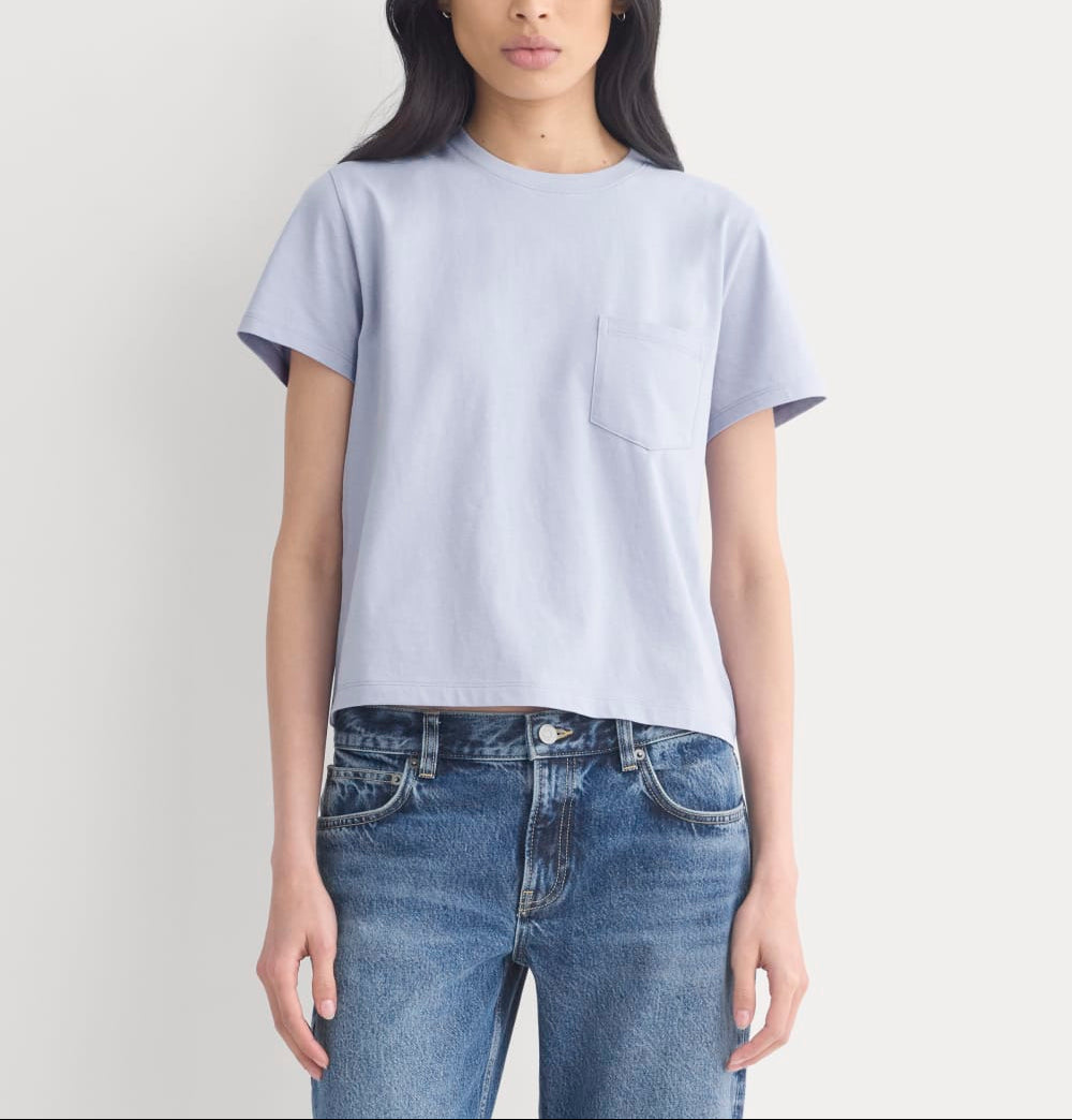 The Box-Cut Tee in Essential Cotton | Aleutian | Pocket