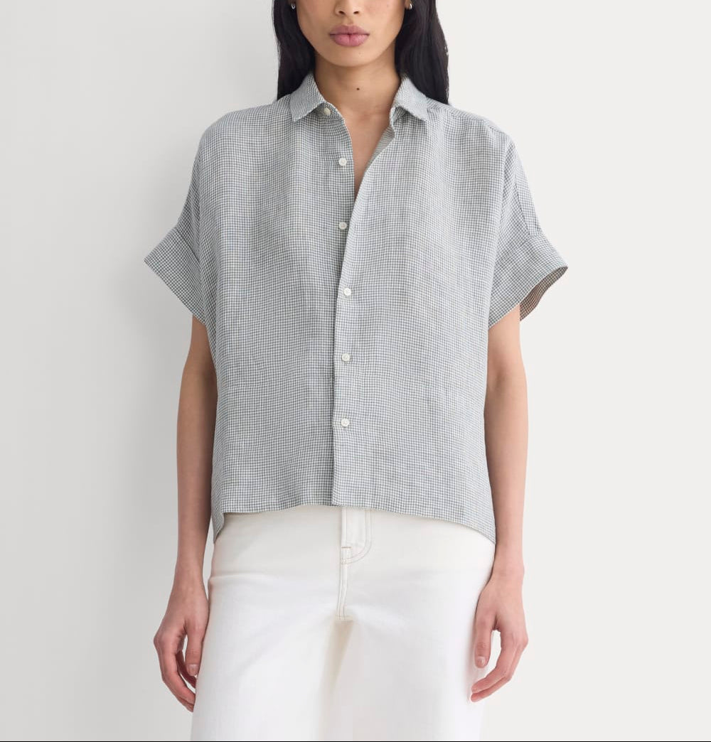 The Boxy Shirt in Linen | Agave Green