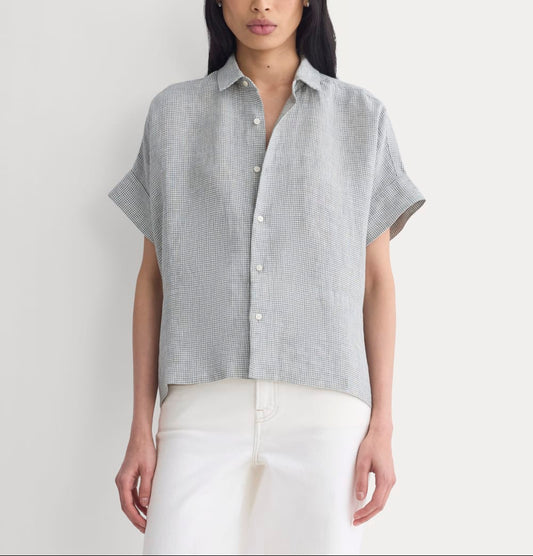 The Boxy Shirt in Linen | Agave Green