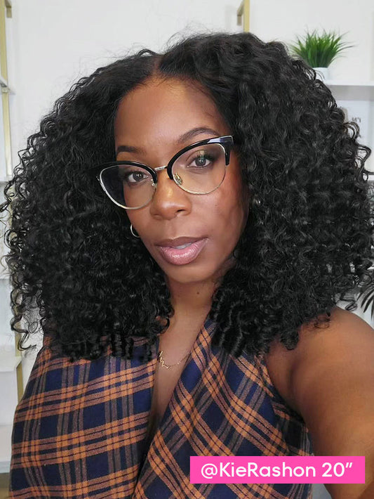Pre-bleached Wear Go Glueless Wig 7x5 Pre-cut HD Lace Burmese Curly Human Hair