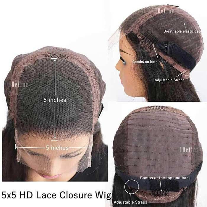 Honey Blonde Highlight Straight Bob Wig with Bangs Glueless Human Hair Wigs for Women