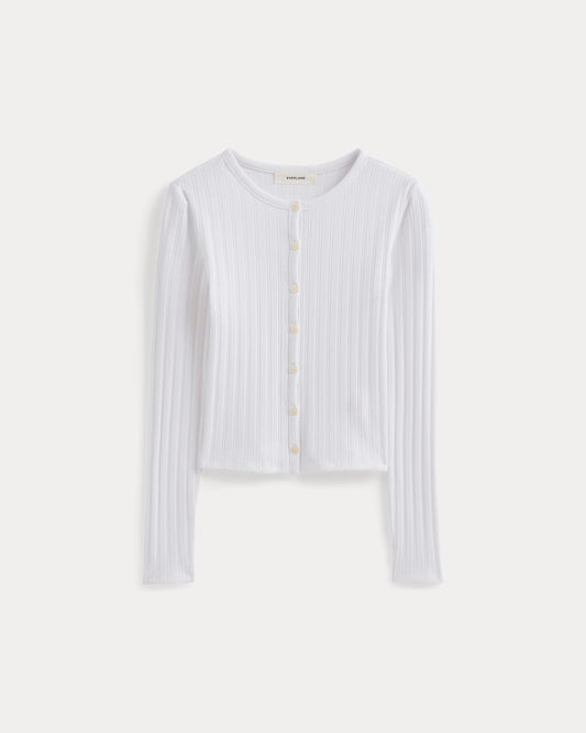 Cardigan in Pointelle | White