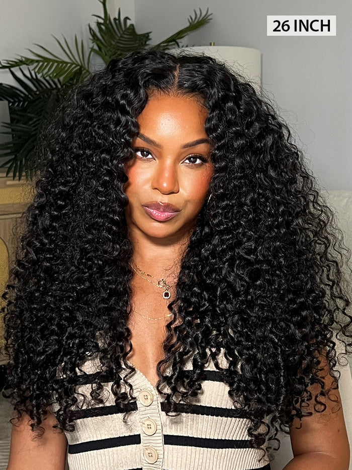 Pre-bleached Wear Go Glueless Wig 7x5 Pre-cut HD Lace Burmese Curly Human Hair
