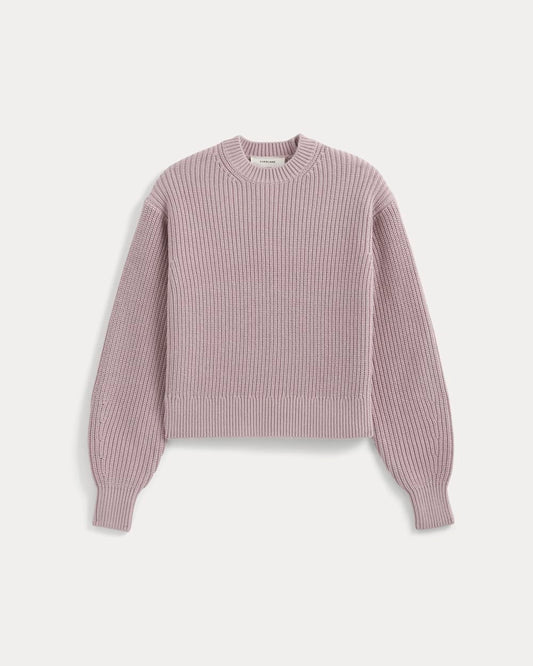 Cropped Ribbed Crew in Everyday Cotton | Burnished Lilac