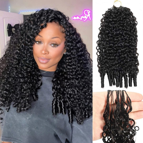 3 In 1 Half Wig | Burmese Curly Highlight 4/27 Color Wear Go Half Wig With Elastic Drawstring Flip Over Wig