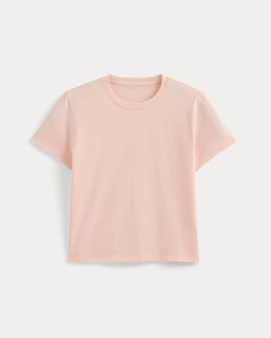 The Box-Cut Tee in Essential Cotton | Pale Peach | No Pocket